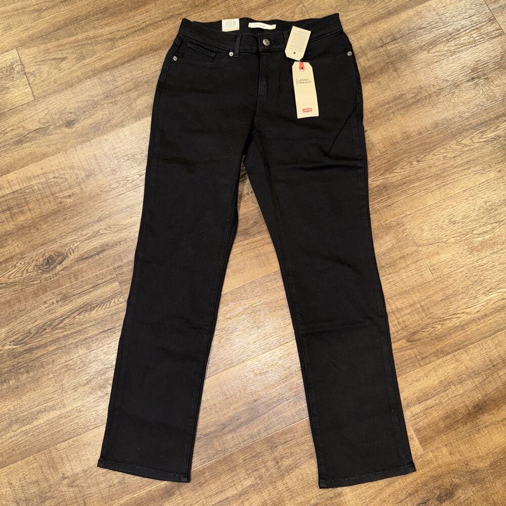 Levi's® Women's Mid-Rise Classic Straight Jeans - Soft Black 6 W28 L30 NWT